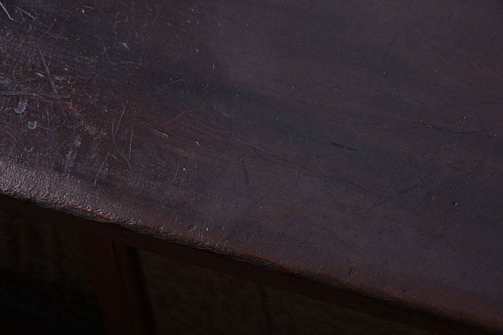 アンティーク家具　和製アンティーク　黒柿・欅材!結霜ガラス引き戸の置床(置き床)