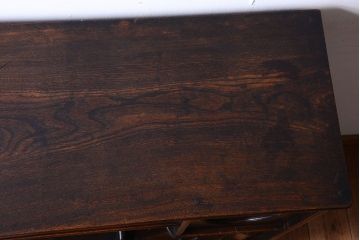 アンティーク家具　古民具・骨董　縞黒檀材のアンティーク茶棚(茶箪笥)