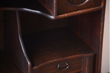 アンティーク家具　古民具・骨董　縞黒檀材のアンティーク茶棚(茶箪笥)