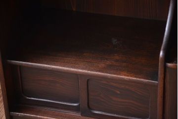 アンティーク家具　古民具・骨董　縞黒檀材のアンティーク茶棚(茶箪笥)