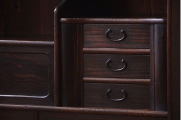 アンティーク家具　古民具・骨董　縞黒檀材のアンティーク茶棚(茶箪笥)
