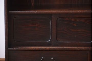 アンティーク家具　古民具・骨董　縞黒檀材のアンティーク茶棚(茶箪笥)