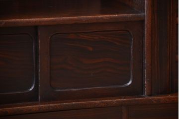 アンティーク家具　古民具・骨董　縞黒檀材のアンティーク茶棚(茶箪笥)