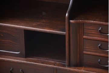 アンティーク家具　古民具・骨董　縞黒檀材のアンティーク茶棚(茶箪笥)