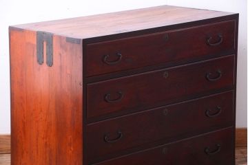 アンティーク家具　和製アンティーク　前面欅材!小さな衣装箪笥ローボード(半箪笥)(2)