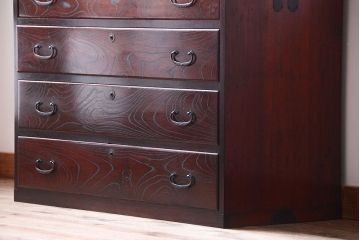 アンティーク家具　和製アンティーク　前面欅材!小さな衣装箪笥ローボード(半箪笥)(2)