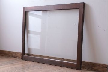和製アンティーク　古い木のフィックス窓(ガラス戸・明り取り)(2)