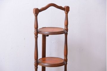 アンティーク家具　イギリスアンティーク　ウォールナット材の折り畳み式ケーキスタンド(2)