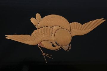 古民具・骨董　柴田是真(是眞)図変わり蒔絵　脚付膳(一人膳)10客セット(箱付き)