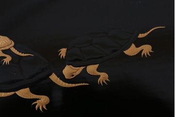 古民具・骨董　柴田是真(是眞)図変わり蒔絵　脚付膳(一人膳)10客セット(箱付き)