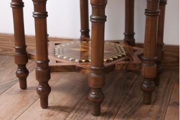 アンティーク雑貨　中古　アジアンテイスト　小物収納付き!サイドテーブル