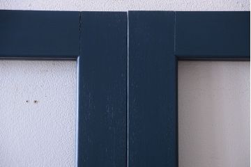 アンティーク　レトロでかわいいペイントガラス戸2枚セット