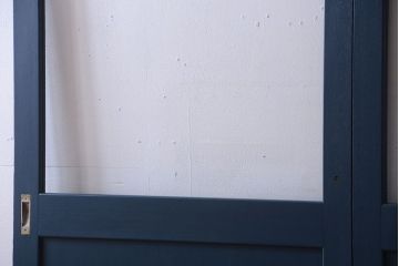 アンティーク　レトロでかわいいペイントガラス戸2枚セット