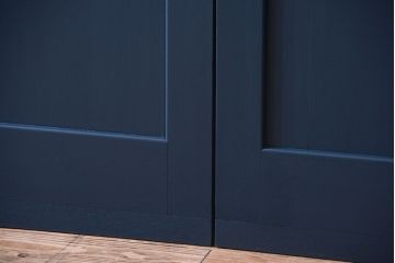 アンティーク　レトロでかわいいペイントガラス戸2枚セット