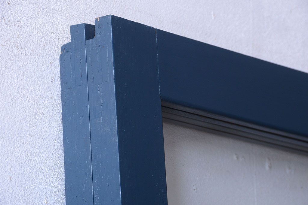 アンティーク　レトロでかわいいペイントガラス戸2枚セット