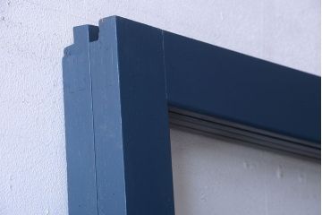 アンティーク　レトロでかわいいペイントガラス戸2枚セット