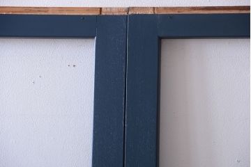 アンティーク　レトロでかわいいペイントガラス戸2枚セット