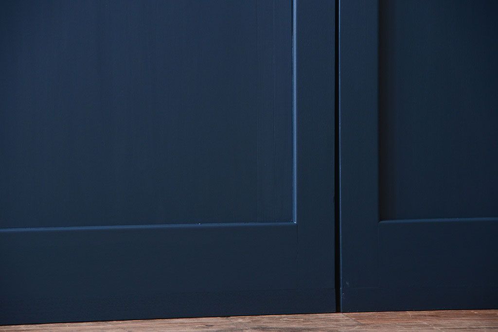 アンティーク　レトロでかわいいペイントガラス戸2枚セット