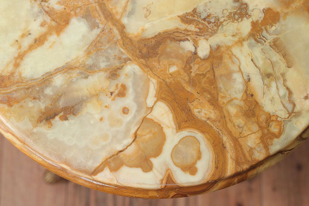 中古　イタリア製　大理石天板のサイドテーブル(オニキス)