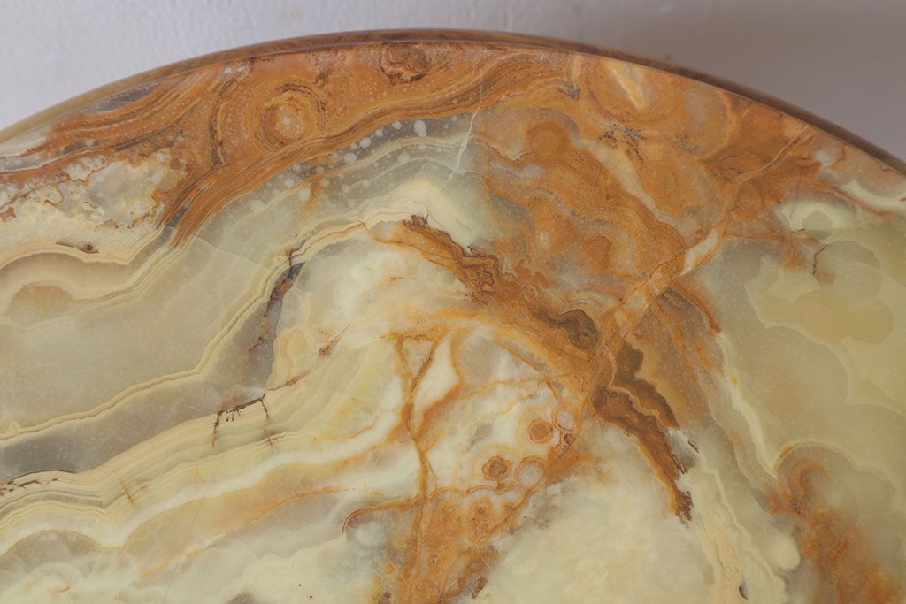 中古　イタリア製　大理石天板のサイドテーブル(オニキス)