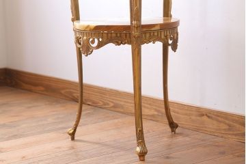 中古　イタリア製　大理石天板のサイドテーブル(オニキス)