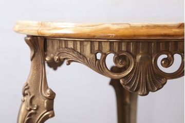 中古　イタリア製　大理石天板のサイドテーブル(オニキス)