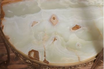 中古　イタリア製　大理石天板のサイドテーブル(オニキス)