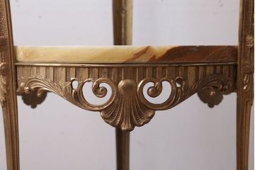 中古　イタリア製　大理石天板のサイドテーブル(オニキス)