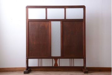 昭和レトロ　ダイヤガラス入り!アンティークパーテーション(衝立て)