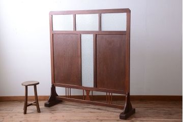 昭和レトロ　ダイヤガラス入り!アンティークパーテーション(衝立て)