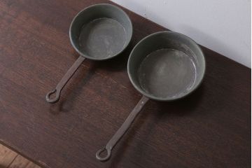 アンティーク雑貨　アンティーク　銅のフライパン大小2つセット