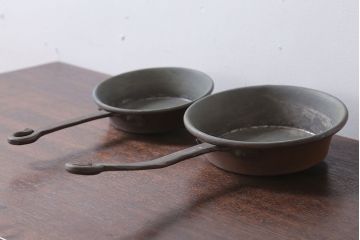 アンティーク雑貨　アンティーク　銅のフライパン大小2つセット