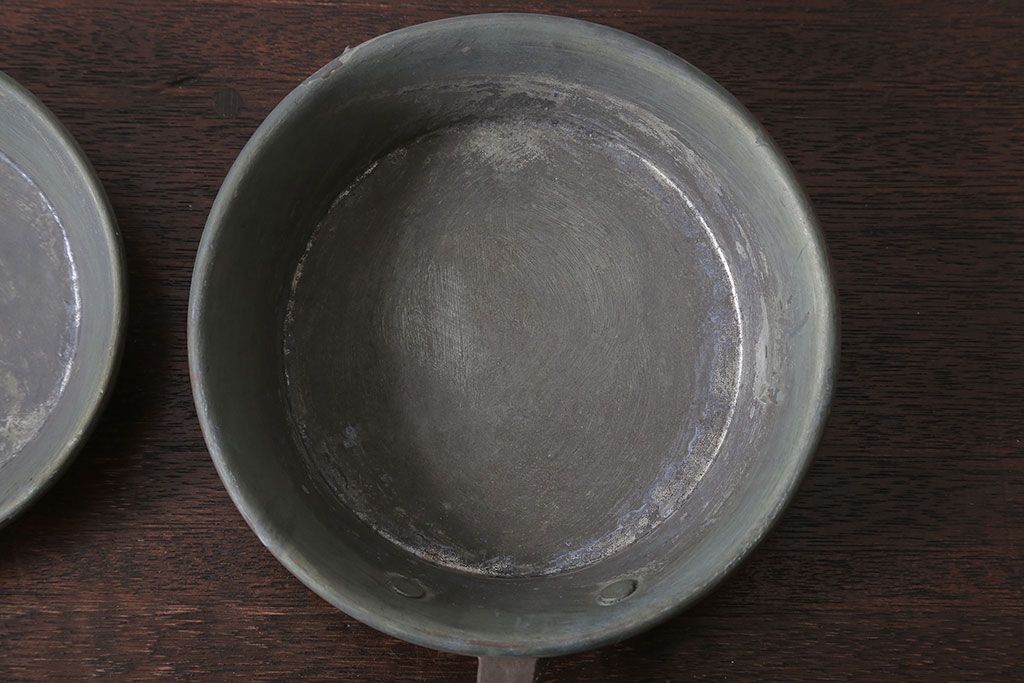 アンティーク雑貨　アンティーク　銅のフライパン大小2つセット