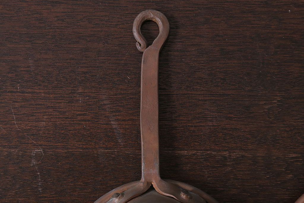 アンティーク雑貨　アンティーク　銅のフライパン大小2つセット