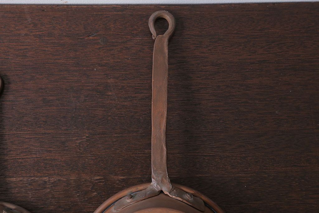 アンティーク雑貨　アンティーク　銅のフライパン大小2つセット