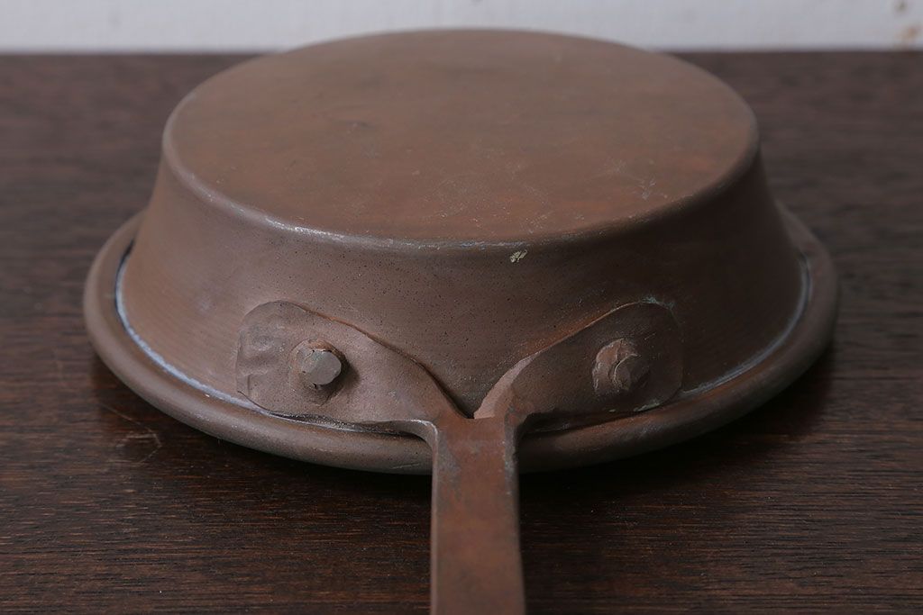 アンティーク雑貨　アンティーク　銅のフライパン大小2つセット