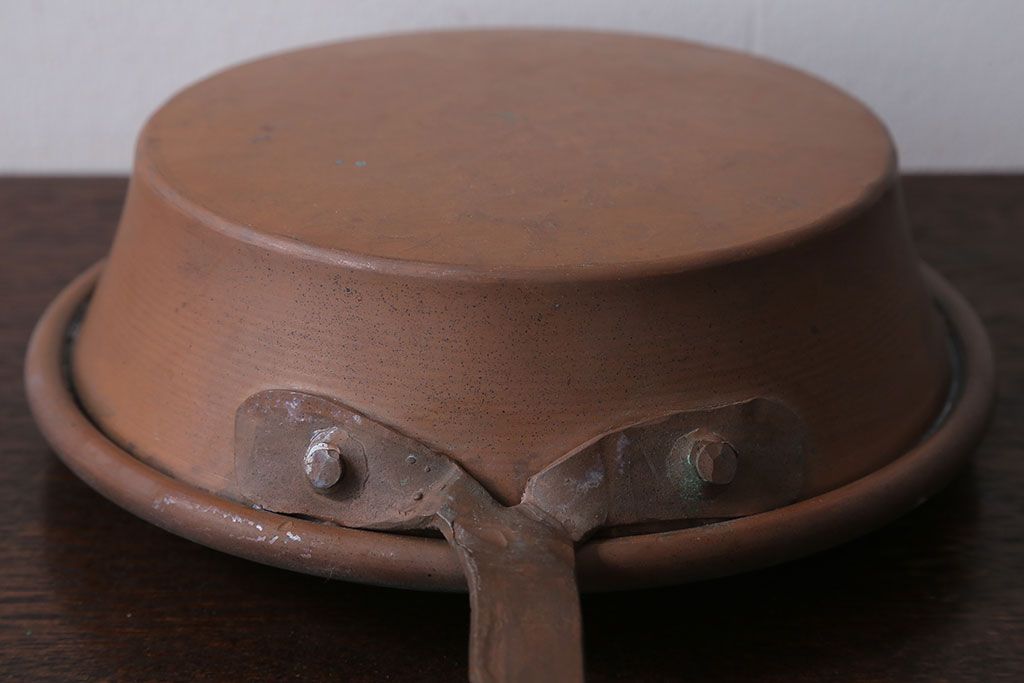 アンティーク雑貨　アンティーク　銅のフライパン大小2つセット