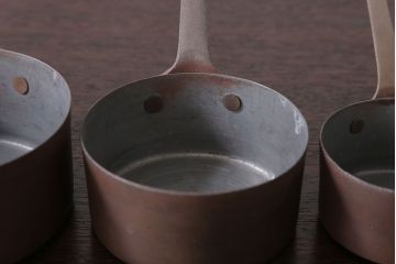 アンティーク雑貨　アンティーク　銅の片手鍋(なべ)6つセット