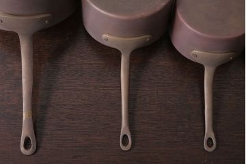 アンティーク雑貨　アンティーク　銅の片手鍋(なべ)6つセット