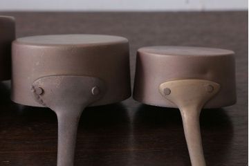 アンティーク雑貨　アンティーク　銅の片手鍋(なべ)6つセット