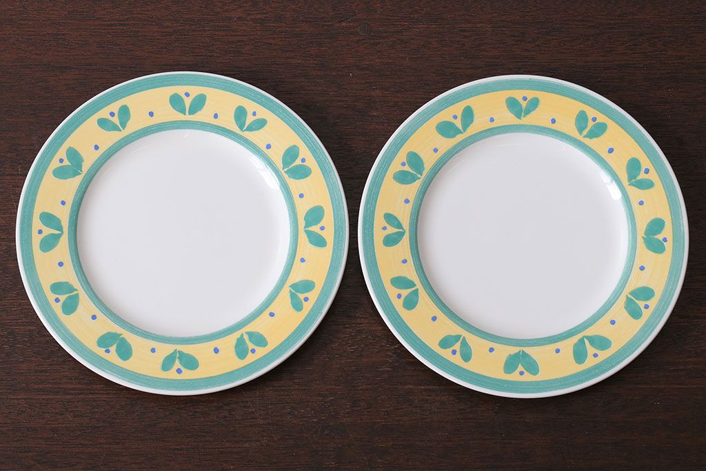 アンティーク雑貨　中古　イタリアPagnossin(パショシン)　プレート2枚セット(洋食器)