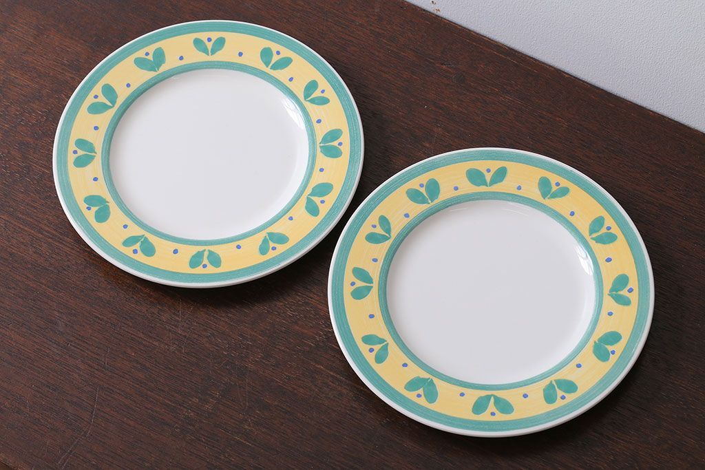 アンティーク雑貨　中古　イタリアPagnossin(パショシン)　プレート2枚セット(洋食器)