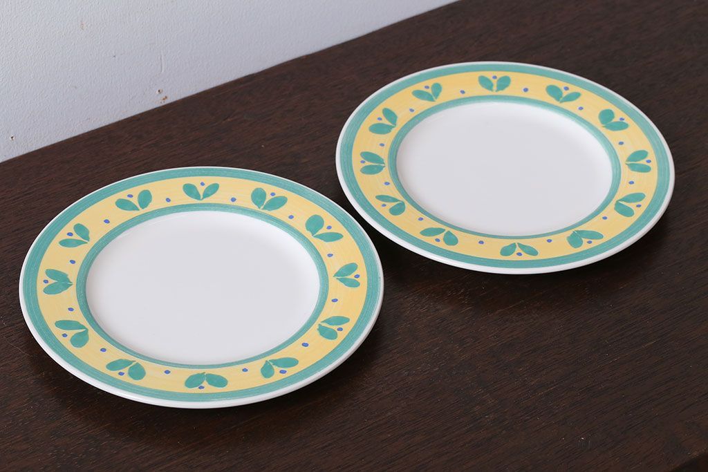 アンティーク雑貨　中古　イタリアPagnossin(パショシン)　プレート2枚セット(洋食器)