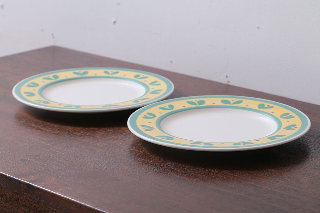 アンティーク雑貨　中古　イタリアPagnossin(パショシン)　プレート2枚セット(洋食器)