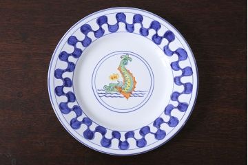 アンティーク雑貨　中古　イタリアSBERNA DERUTA(サブリナデルタ)　絵皿3枚セット(プレート)(洋食器)