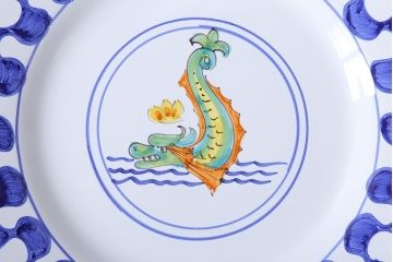 アンティーク雑貨　中古　イタリアSBERNA DERUTA(サブリナデルタ)　絵皿3枚セット(プレート)(洋食器)