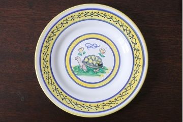 アンティーク雑貨　中古　イタリアSBERNA DERUTA(サブリナデルタ)　絵皿3枚セット(プレート)(洋食器)