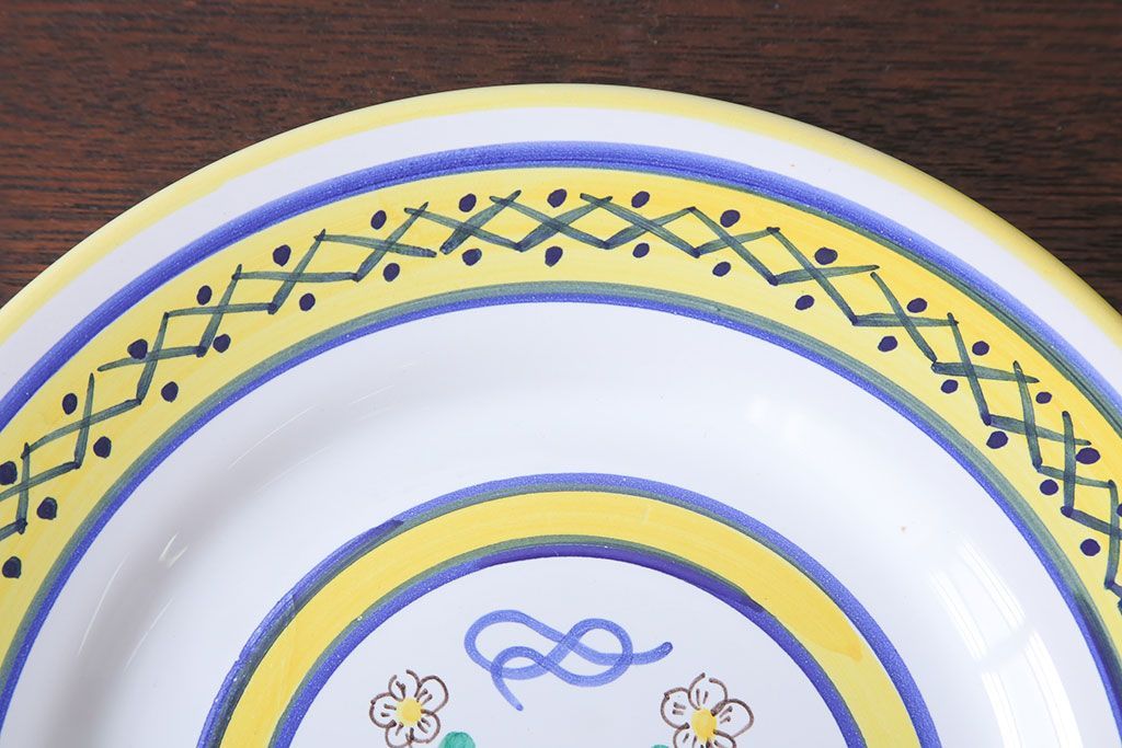 アンティーク雑貨　中古　イタリアSBERNA DERUTA(サブリナデルタ)　絵皿3枚セット(プレート)(洋食器)