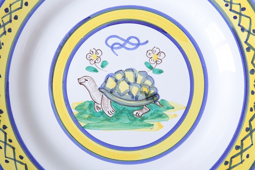 アンティーク雑貨　中古　イタリアSBERNA DERUTA(サブリナデルタ)　絵皿3枚セット(プレート)(洋食器)