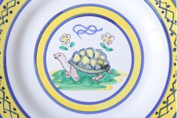 アンティーク雑貨　中古　イタリアSBERNA DERUTA(サブリナデルタ)　絵皿3枚セット(プレート)(洋食器)